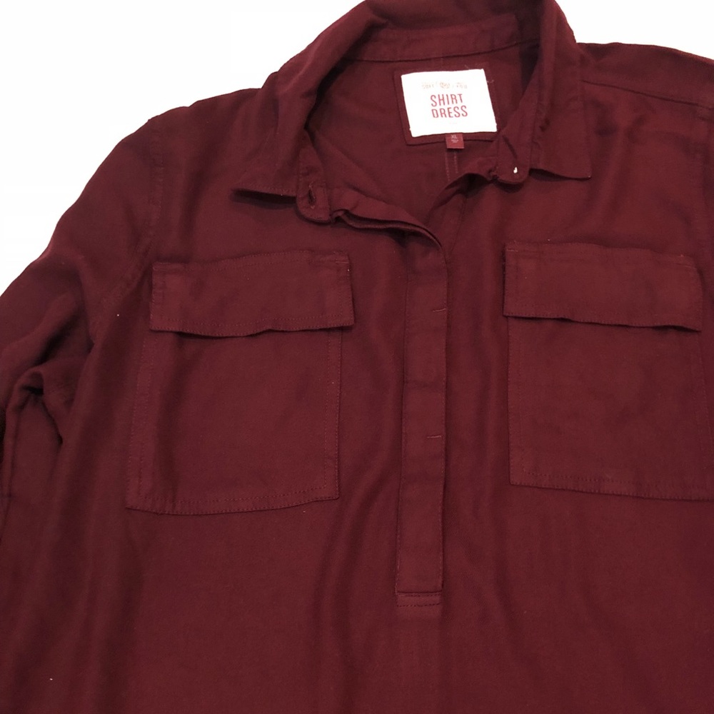 Maroon shirt dress